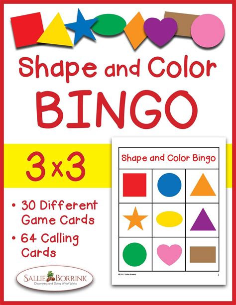 Shapes And Colors Bingo Printable Game 3x3 A Quiet Simple Life