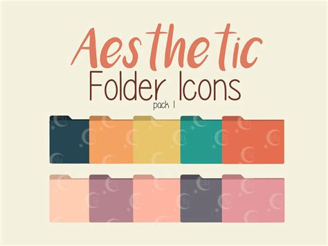Aesthetic Folder Icons Pack 1 Minimalist Aesthetic Color Etsy