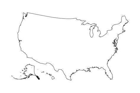Esquema Simple Mapa De Estados Unidos Vector En Vecteezy