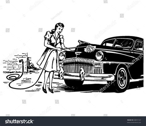 Hand Car Wash Retro Clip Art Stock Vector 58872167 ...
