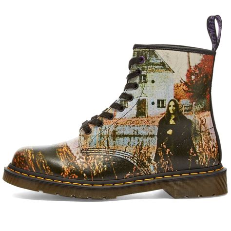Dr Martens 1460 Black Sabbath Boot White And Black Greasy End Hk