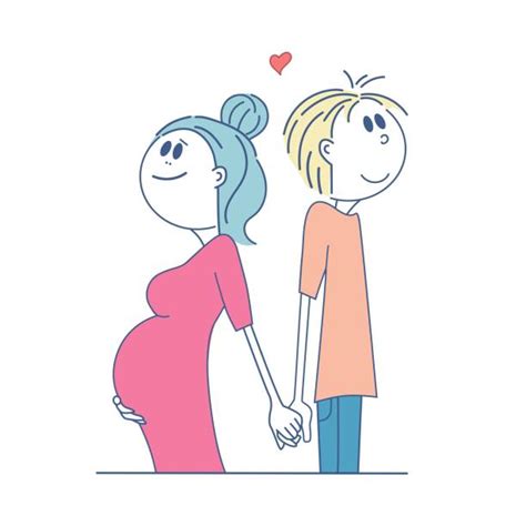 drawing of a cute pregnant couple illustrations royalty free vector graphics and clip art istock