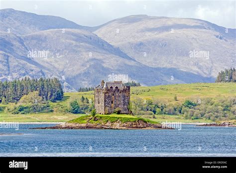 Castle Stalker In Mouth Of Loch Laich Opposite Portnacroish Near Port