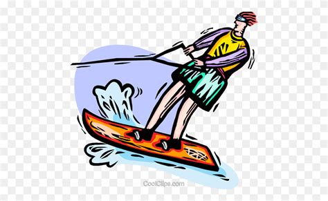 Person Water Skiing Royalty Free Vector Clip Art Illustration Water