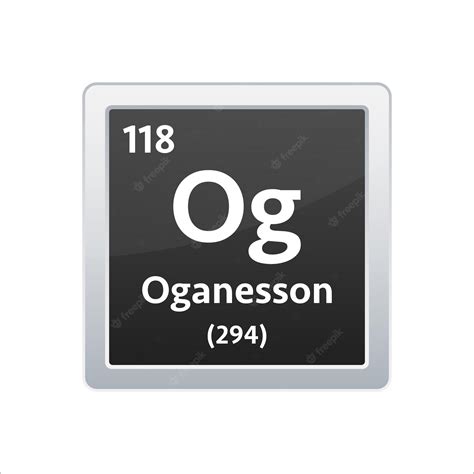 Símbolo De Oganesson Elemento Químico De La Tabla Periódica Ilustración