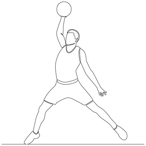 Basketball Player Continuous Line Drawing Vector Line Art 14072921