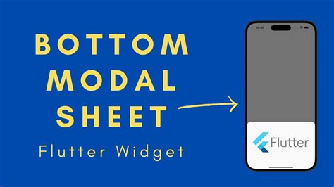 How To Create Bottom Modal Sheet In Flutter Flutter Tutorial Youtube