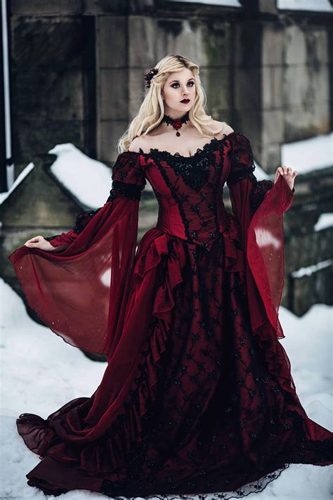 Gothic Winter Wedding Sleeping Beauty Red And Black Sparkle Etsy In