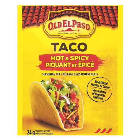 Taco Hot Spicy Seasoning Mix And Mexican Delight Old El Paso
