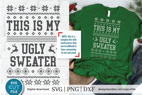Ugly Christmas Sweater svg, This is my Ugly Sweater svg dxf (392305