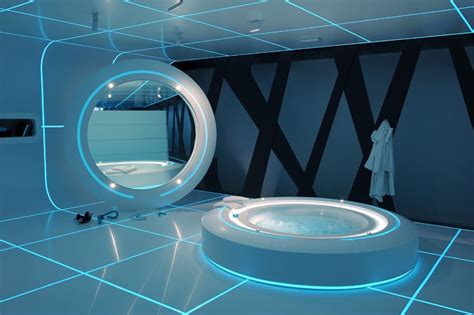 Futuristic Interior Tron Design Futuristic Bathroom