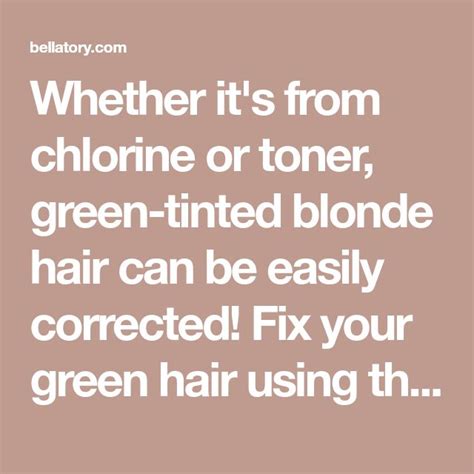 Diy Hair How To Fix Blonde Hair Turned Green Hair Tint Blonde Hair