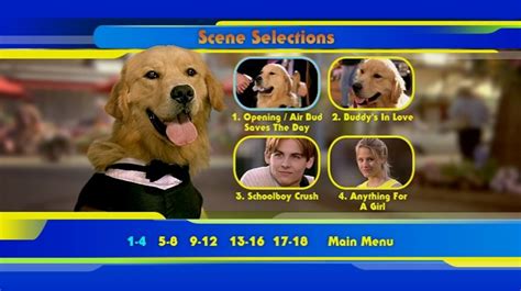 From the creators of air bud and air buddies, welcome to pup academy, a secret place where pups magically go to become man's best friend. Air Bud: World Pup (2001) - DVD Movie Menus