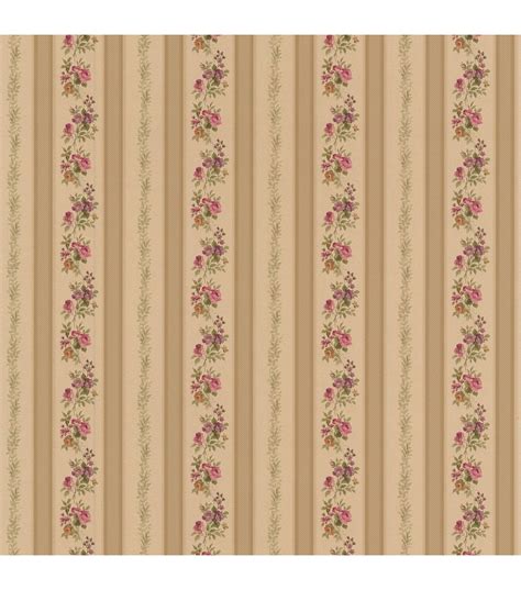 Usually stripes can seamlessly pair with other prints; Princess Gold Floral Stripe Wallpaper | Striped wallpaper ...