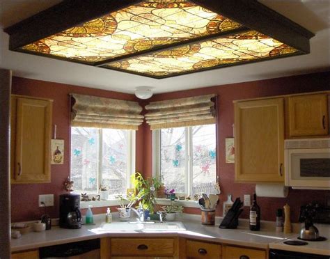 Close to ceiling light fixture type. Decorative fluorescent lighting panel | kitchen ...