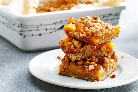 Peach Oat And Almond Crumble Bars Eat Well
