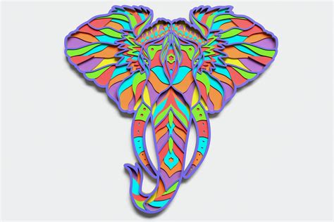 Multilayer Elephant Mandala Dxf Svg Cdr Vector Mandala File Etsy In 2020 Multi Layering