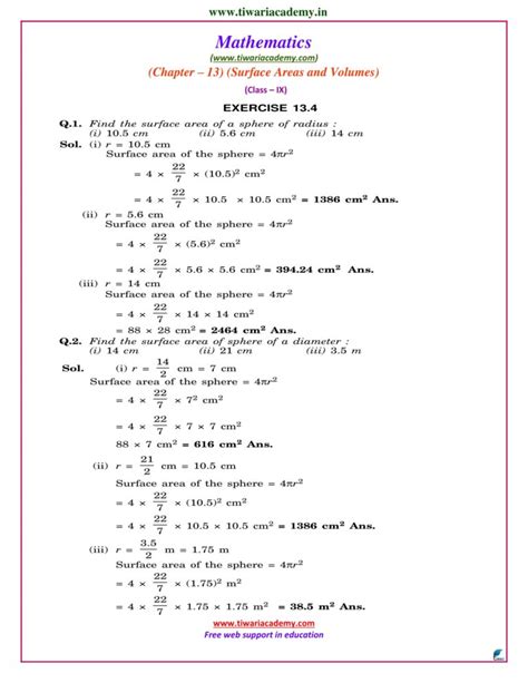 Ncert Solutions For Class 9 Maths Chapter 13 Exercise 133 And 134 Pdf