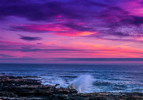 sunset sky sea pink horizon ocean hd wallpaper peakpx