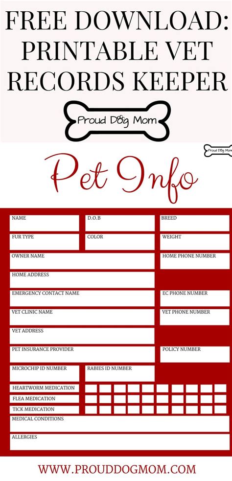Pups can go to new homes. FREE DOWNLOAD: Printable Vet Records Keeper | Dog ...