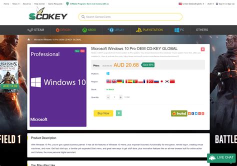 Microsoft Windows 10 Pro Oem Cd Key Global 2068 Aud Scdkey