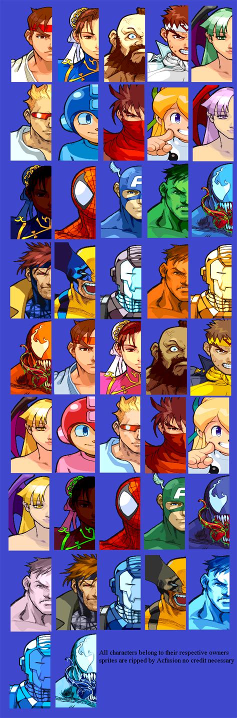 Arcade Marvel Vs Capcom Character Select Portraits The Spriters