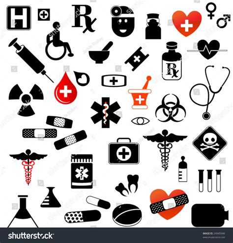 Large Set Of Medical Symbols Stock Vector Illustration 24945940