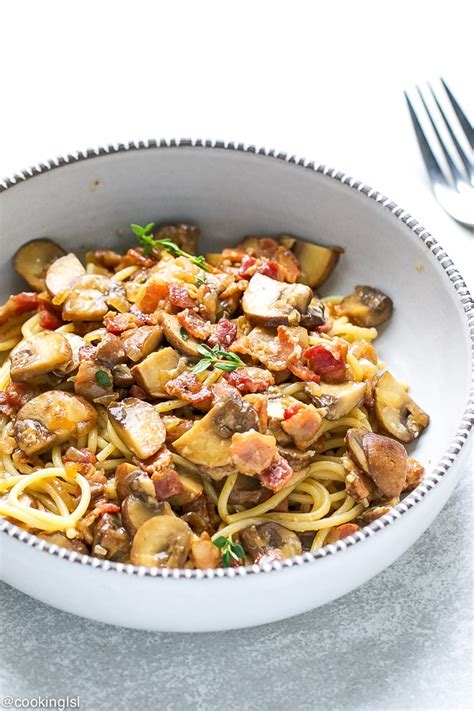 Balsamic Mushroom Bacon Pasta Recipe - Cooking LSL
