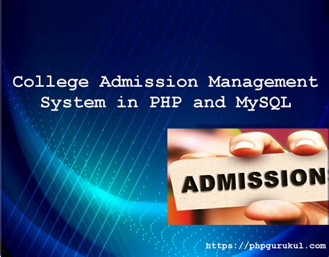 College Admission Management System In Php And Mysql College
