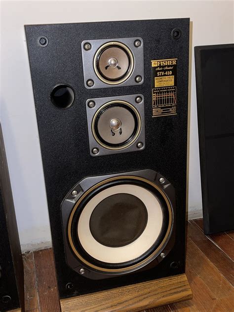Vintage Fisher Floor Speakers Model Stv 410 Towers 60 Watt Great Sound