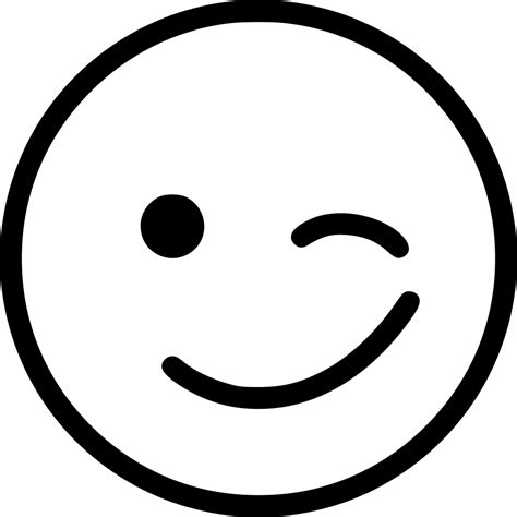 Smiley Wink Emoticon Face Png Clipart Area Black And White Circle Images And Photos Finder