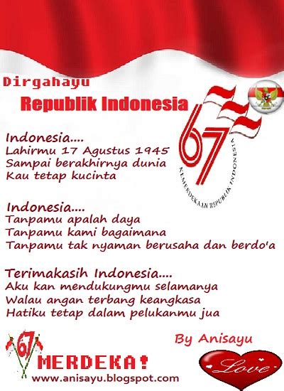 Mengapa sepeda motor mereknya yamaha ? PUISI CINTA BY ANISAYU: Dirgahayu Republik Indonesia Ke 67