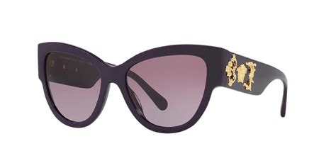Versace Womens Sunglasses Purple Purple Acetate Non Polarized 55mm Non Polarized Lens Lens