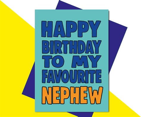 Nephew Birthday Card Happy Birthday To My Favourite Nephew Etsy