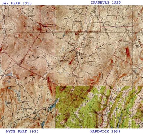 Lowell Vt 1925 1938 Usgs Old Topo Map Town Composite Orleans Co