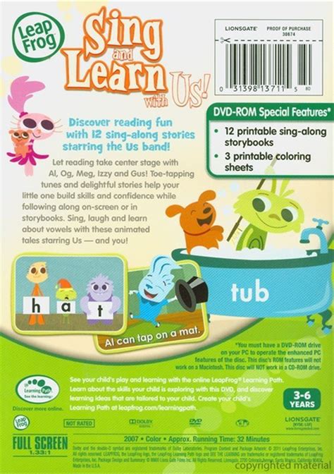 Leap Frog Sing And Learn With Us Dvd 2007 Dvd Empire