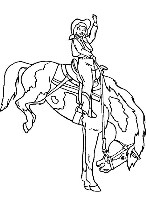 Vous avez à disposition un dessin du coloriage cheval à imprimer avec des couleurs pour aider à choisir les crayons et feutres pour colorier et dessiner. Coloriage rodeo sur Hugolescargot.com