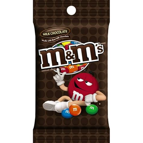 Mandms Plain Milk Chocolate Candy Peg Bag 53 Ounce Pack Of 6