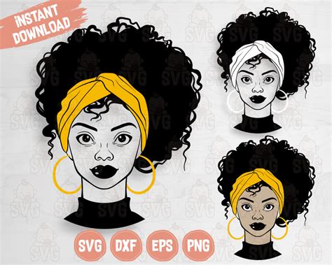 Afro Woman Svg Beautiful African American Cut File Svg Baby
