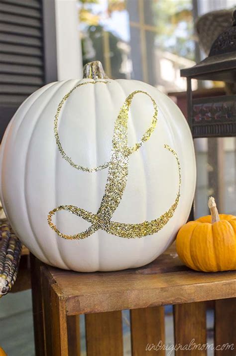 Check out our white pumpkin decor selection for the very best in unique or custom, handmade pieces from our ornaments & accents shops. Glitter Monogrammed Pumpkin - unOriginal Mom