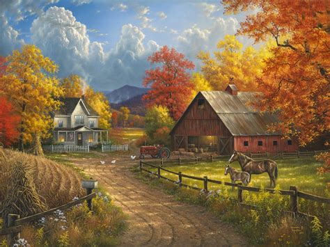 Abraham Hunter Country Blessings Country Scenes Scenery Farm Scene