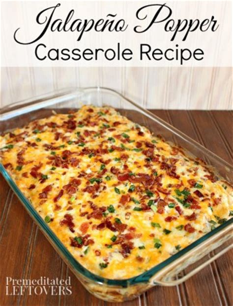 Nutritional analysis of chicken jalapeno popper casserole the nutritional facts for jalapeno popper casserole are based on a serving size that is a piece ⅛th of the casserole. Jalapeno Popper Casserole Recipe with Tater Tots