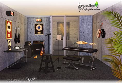 Sims 4 Ccs The Best Pump Up The Volume Music Room Set By Simcredible