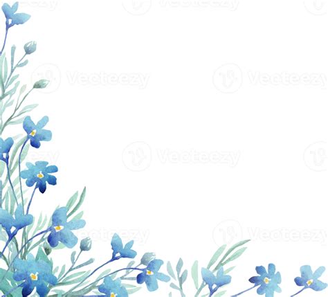 Forget Me Not Frame Watercolor Clipart 22157122 Png