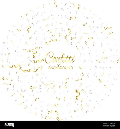 Golden Confetti And Streamer Ribbon Falling On Transparent Background