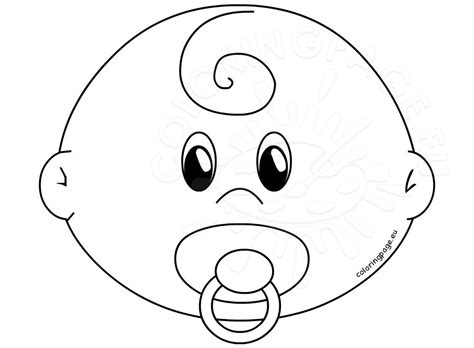 Baby Face with Pacifier template – Coloring Page
