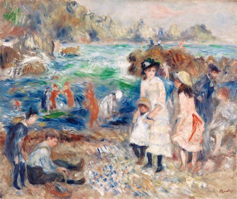 Children On The Seashore Guernsey 1883 By Pierre Auguste Renoir