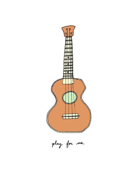 Little Ukulele 5x7 Illustration Print Ukulele Ukulele Drawing