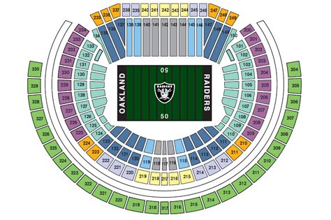 Oakland Raiders Football Stadium Seating Chart Two Birds Home
