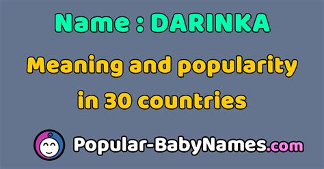 The Name Darinka Popularity Meaning And Origin Popular Baby Names